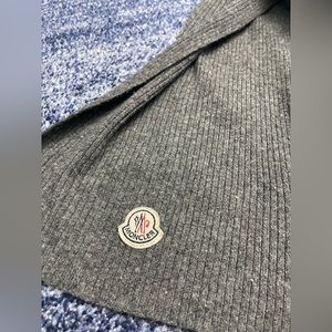 Moncler cashmere wool scarf gray authentic